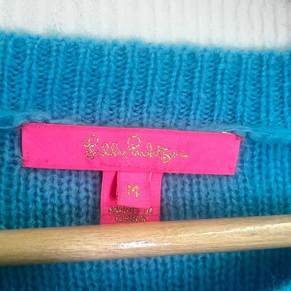 Lilly Pulitzer - Olivia Ombre Blue Crew Neck Knit Long Sleeve Sweater Size Med - Picture 9 of 10